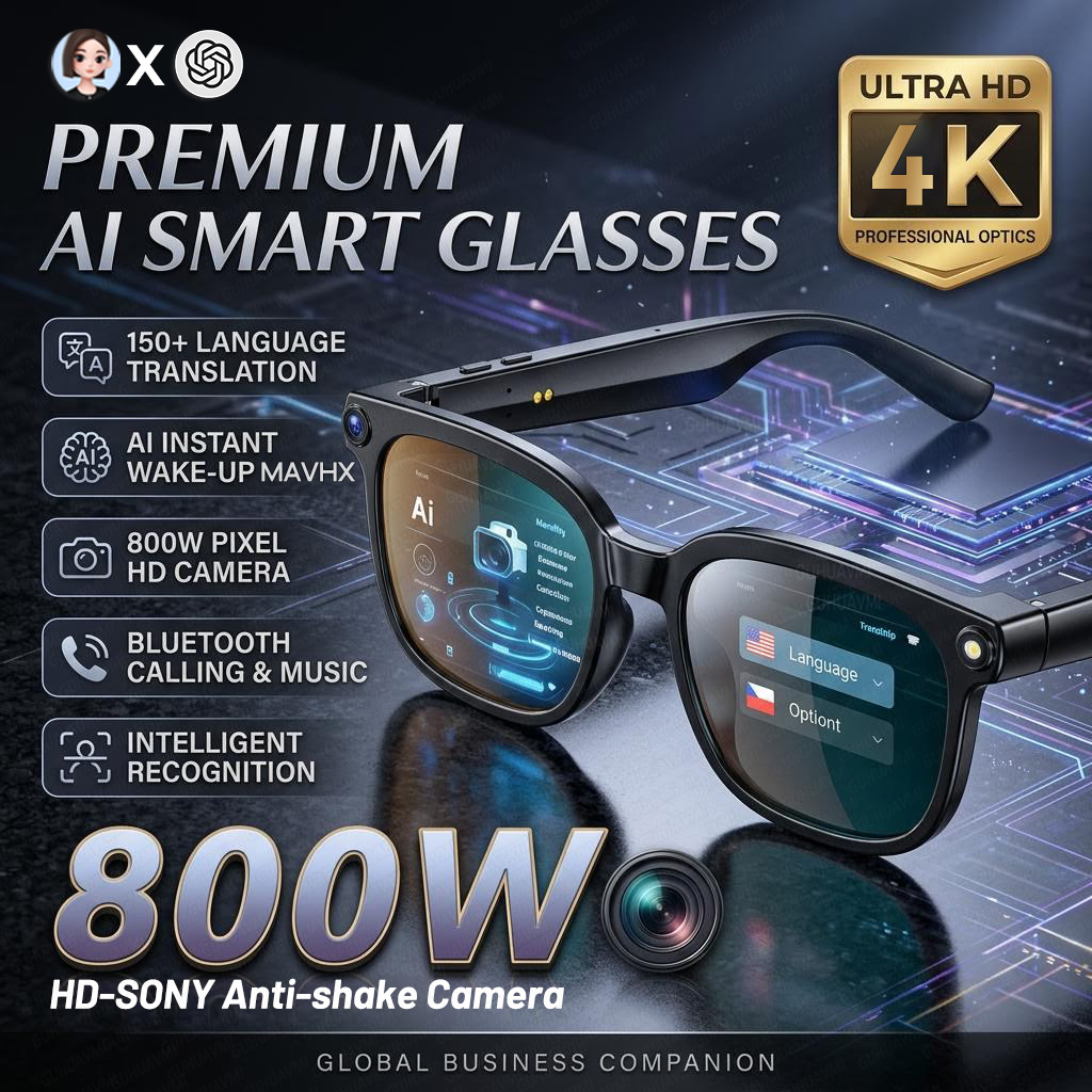 2026 4K 8MP Smart Glasses Men  - Smart Glasses Lens 评论和价格