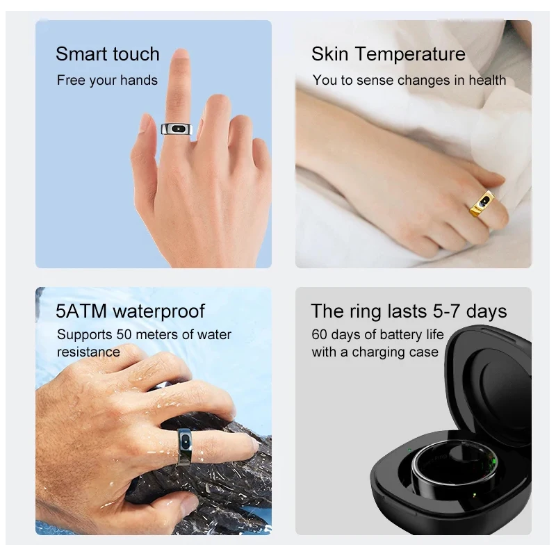 Smart Ring with Charging Case  - Temperature Ring Skin 评论和价格