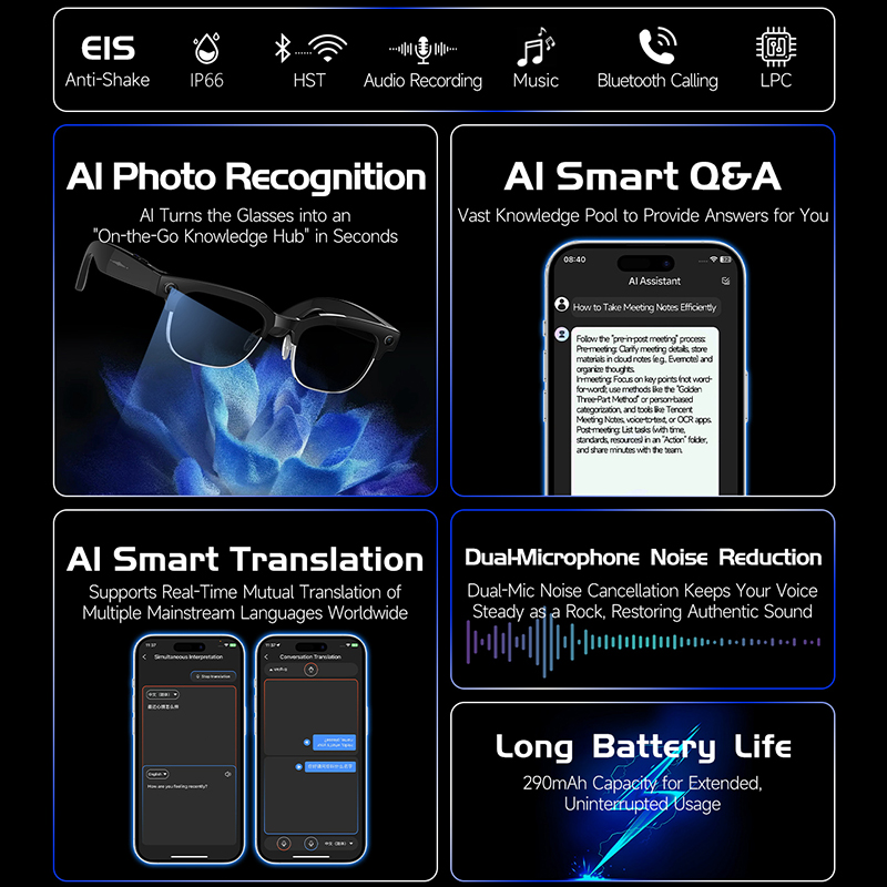 W630 HeyCyan AI Voice Wake-Up  - Smart Glasses Lens 评论和价格