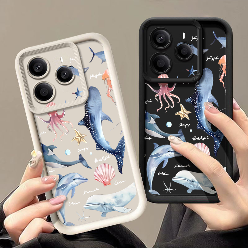 Cute Dolphin Patterned Soft Ca - Xiaomi Redmi Note 14 评论和价格