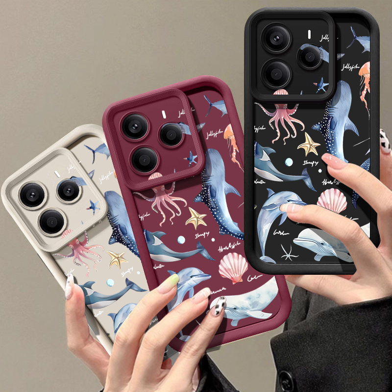 Cute Dolphin Patterned Soft Ca - Xiaomi Redmi Note 14 评论和价格