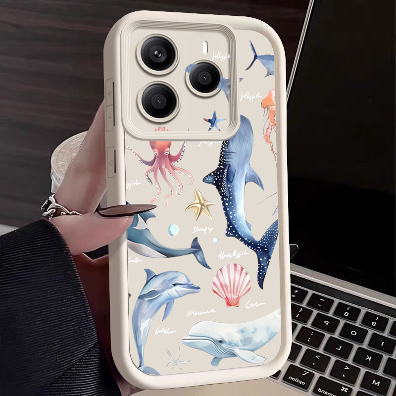 Cute Dolphin Patterned Soft Ca - Xiaomi Redmi Note 14 评论和价格