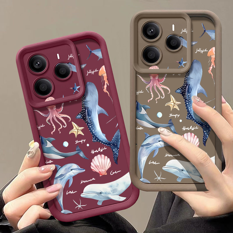 Cute Dolphin Patterned Soft Ca - Xiaomi Redmi Note 14 评论和价格