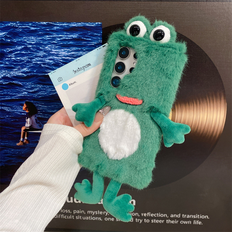 Plush Frog Phone Case, Cute Gr - Samsung Galaxy S25 评论和价格