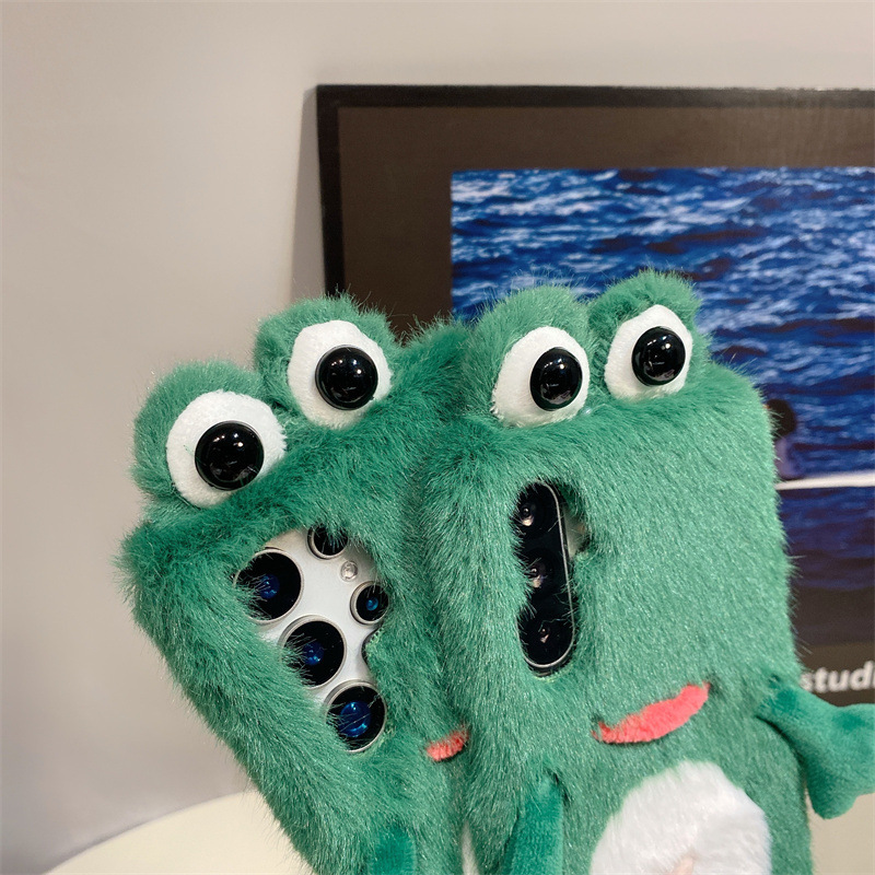 Plush Frog Phone Case, Cute Gr - Samsung Galaxy S25 评论和价格
