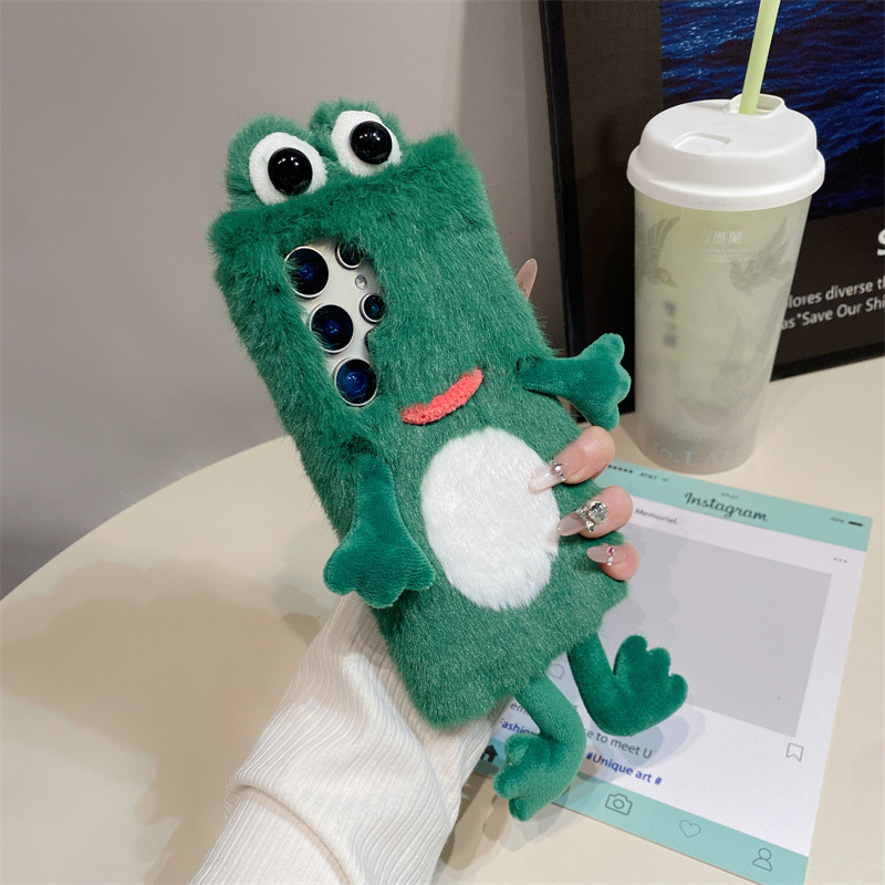 Plush Frog Phone Case, Cute Gr - Samsung Galaxy S25 评论和价格
